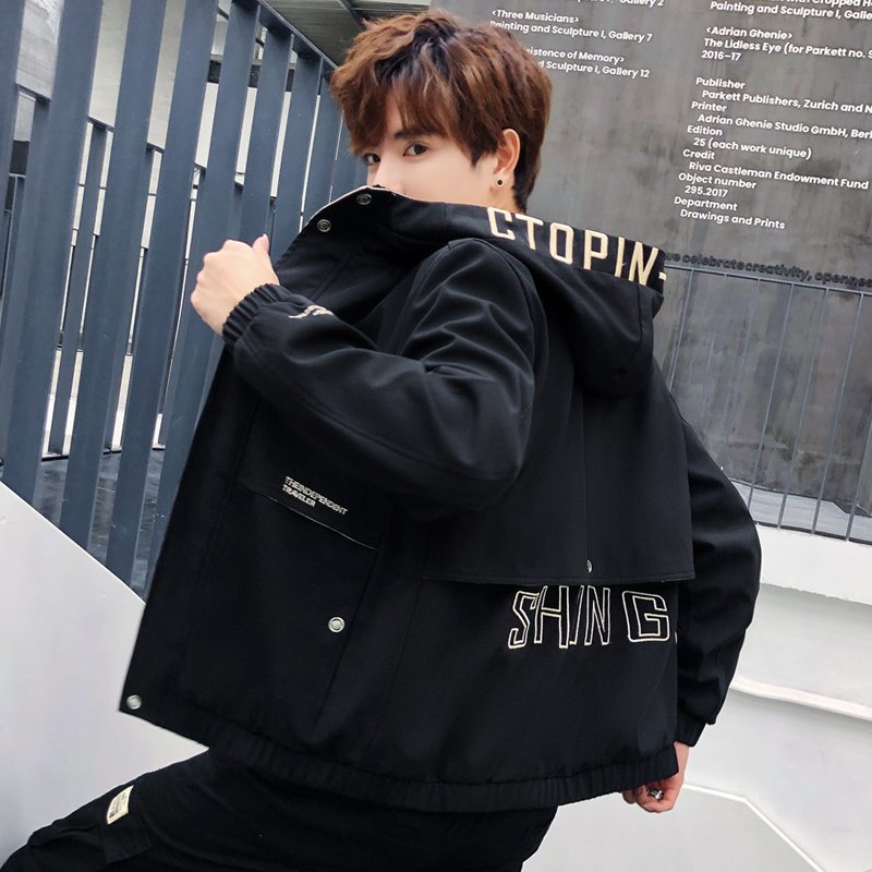 

2021 Cotton-padded Jaqueta Masculina Denim Jacket Sale Masculino Jackets Men Solid Quality Slim Fit Brand New Clothing L5ex, Black