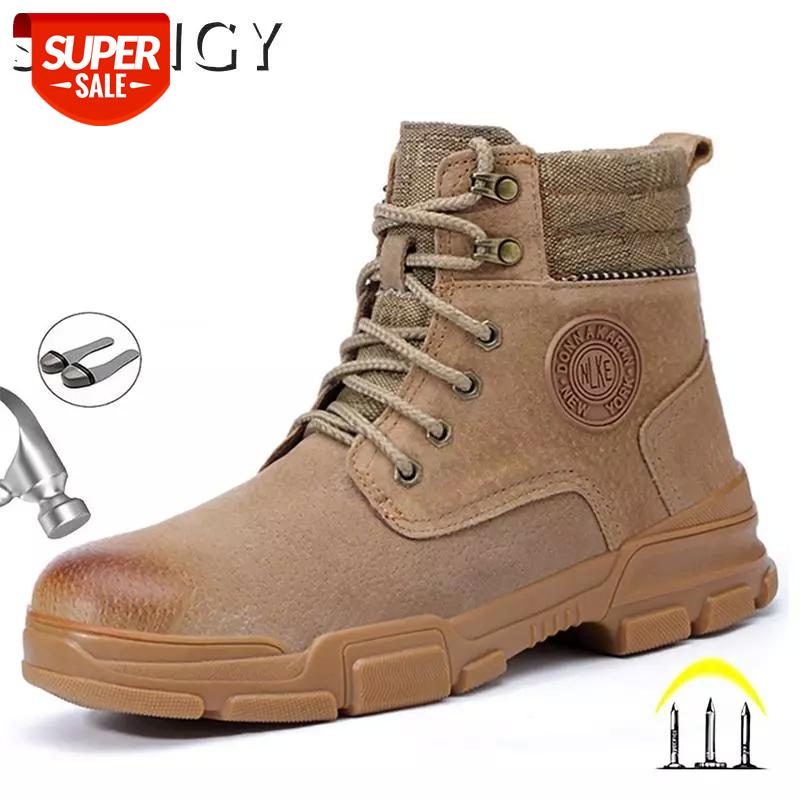 

2020 New Men Safety Shoes Indestructible Security Puncture-Proof Work Men's Shoes Casual Warm Outdoor Ankle Boots for Males #fY3V