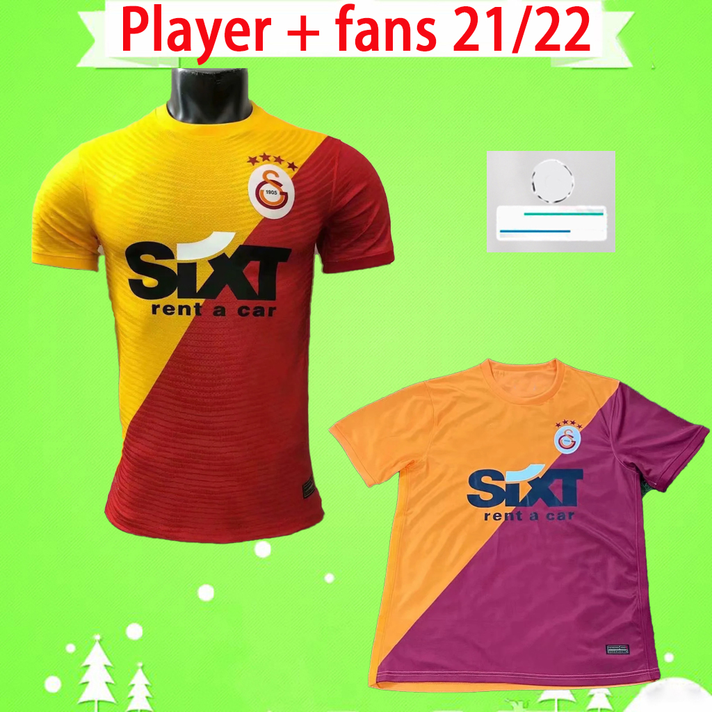 

Player + fans version 21 22 Galatasaray Soccer Jerseys 2021 2022 GOMIS CIGERCI BELHANDA FERNANDO FEGHOULI SNEIJDE Oztekin Shirt Football Uniform, Black