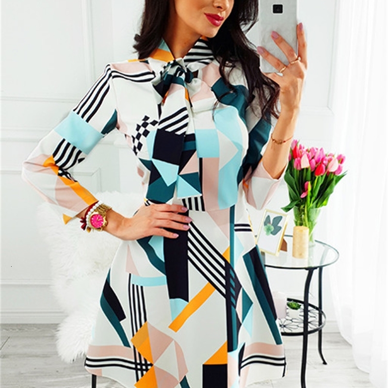 

2021 New Bohemian Vestidos Women Fashion Robe Femme Elegan Midi Casual Work Wear Summer Long Sleeve Prin Striped Zomer Jurk 8dd0, Flower number 1