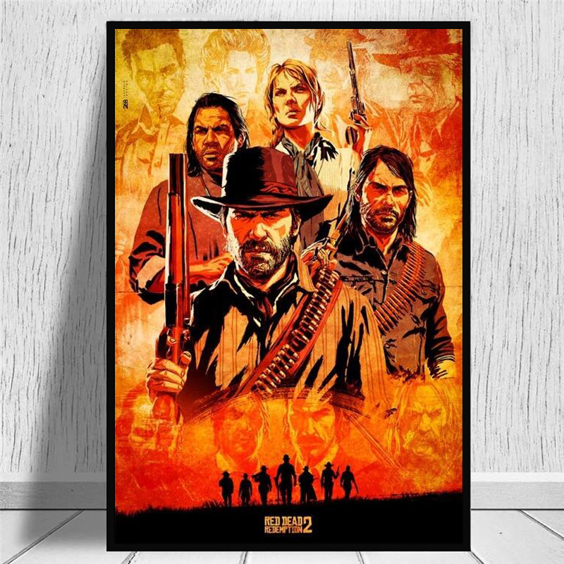 

Red Dead Redemption 2 Game Canvas Poster Wall Art Print Painting Wallpaper Decorative Wall Picture for Living Room
