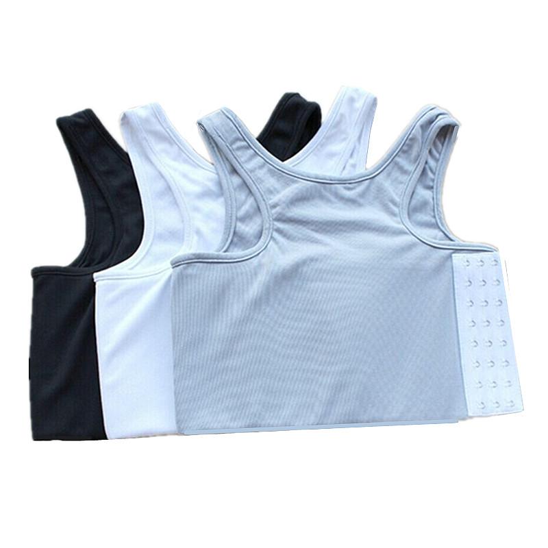 

Women's Shapers S-4XL Strengthen Bandage Reinforced Short Corset Tomboy Lesbian Tank Tops Chest Shaper Breast Binder Trans Vest Shirt Underw, White