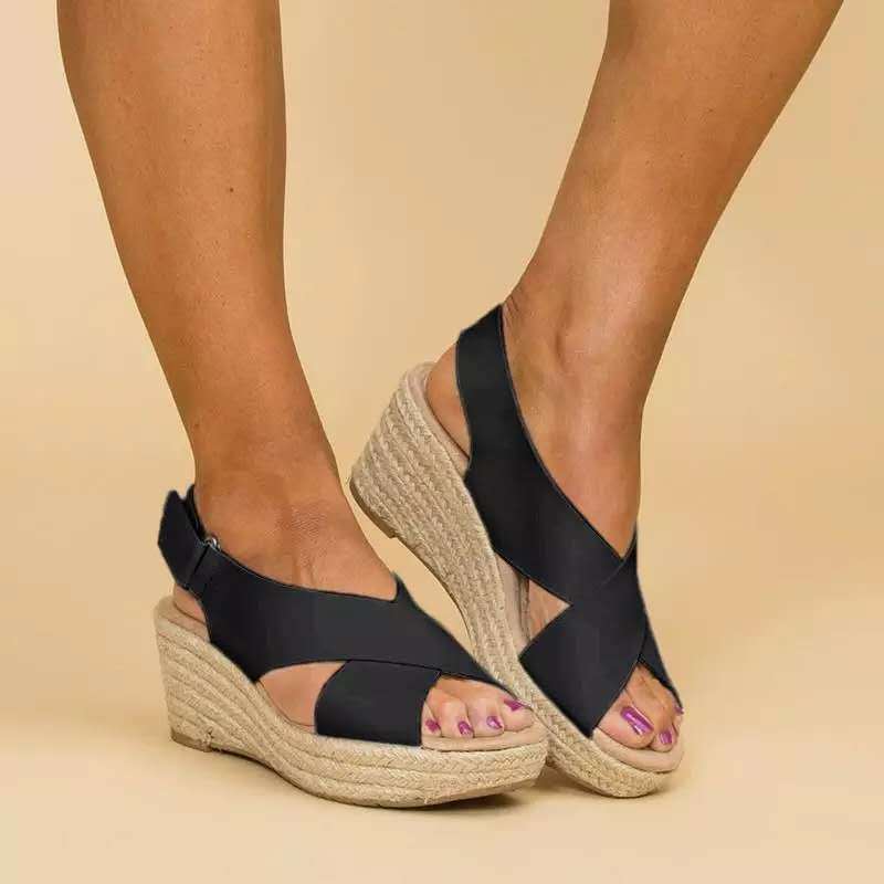 

summer womens wedge shoes large size light bottom laser sandals female high-heeled sandal ladies shoe flip flops padded 2021, Khaki