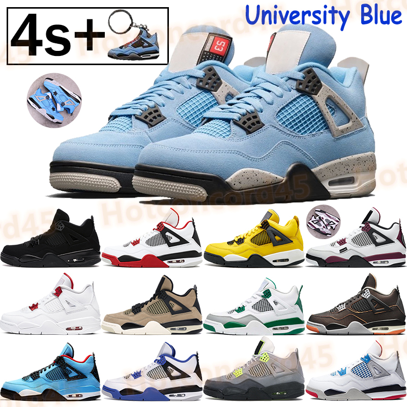 

University blue 4 4s basketball shoes paris fire red black cat men sports sneakers metallic orange pine green mushroom mens women athletic trainers, Bubble wrap packaging