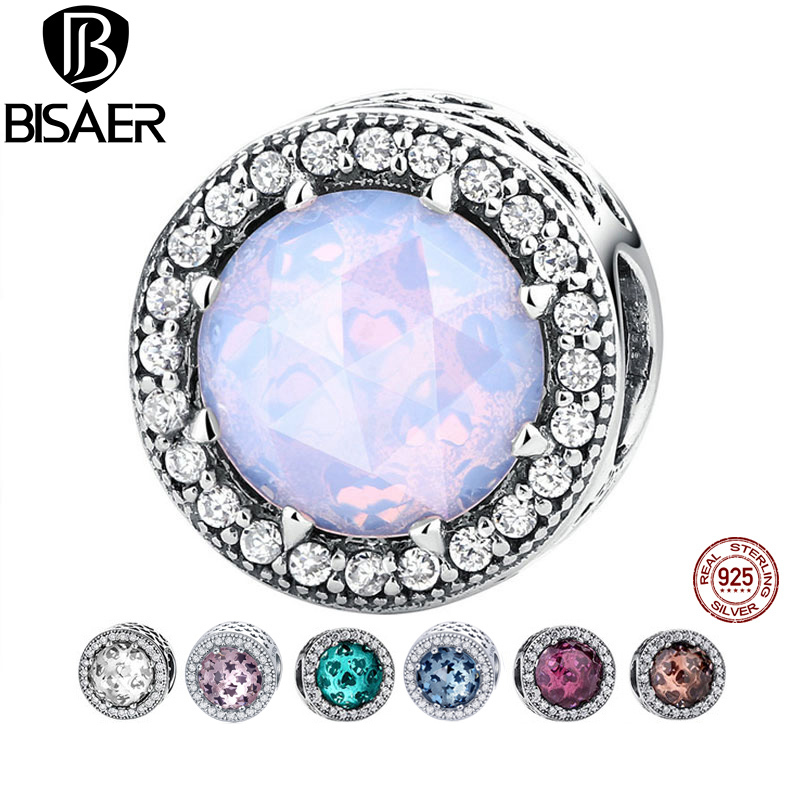 

925 Sterling Silver Radiant Hearts, Pink Green Glass Crystal & Clear CZ Charms Fit BISAER Charms Silver 925 Original Bracelet Q0531