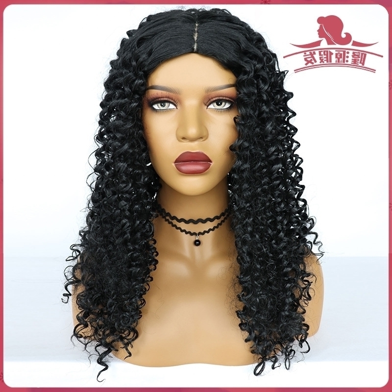 

medium Special Wig Black long hair fine curly source, Ly-0305