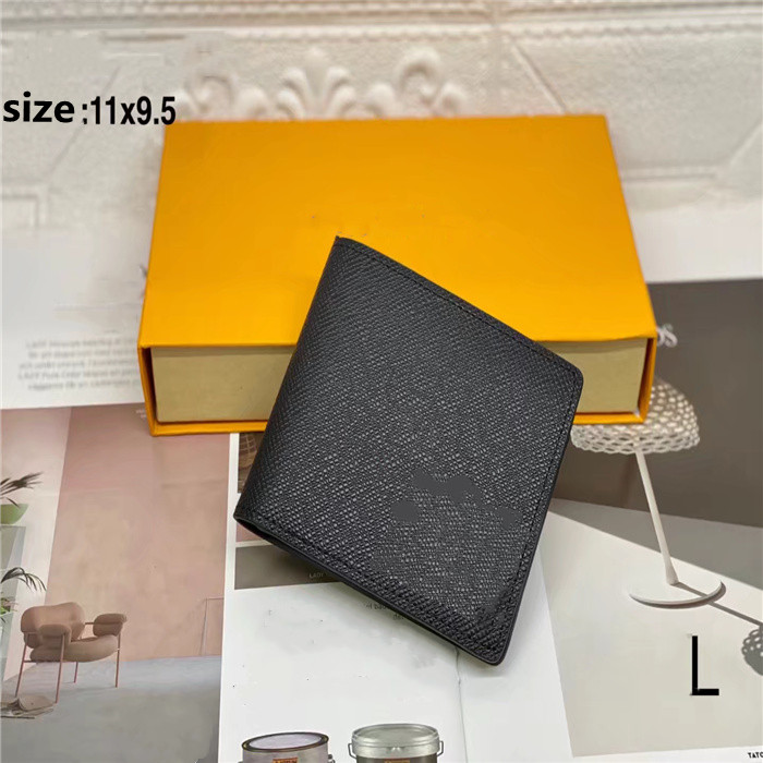 

2021 brand wallet luxury hot-selling design card holder bag fashion simple coin purse designer men's leather short Holders with box, 01