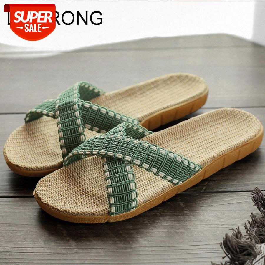 

LCIZRONG Summer Linen Home Slippers Women 35-45 Large Size Slapping Beach Flip Flops 5 Colors Unisex Bathroom Family Slippers #hg3v, Black