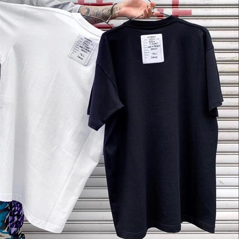 

2021 New 20ss Latest Hip-hop Embroidery Summer Oversize Loosel Vetements t Shirt Men Women Fashion Short Sleeve Tees Wdes