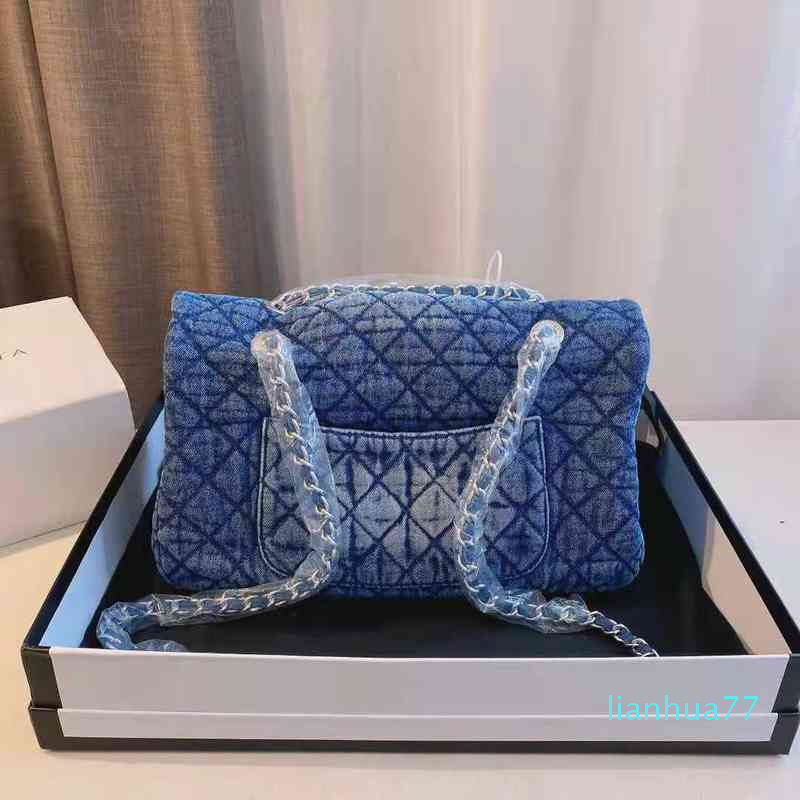 

Designer- Women Handbags Classic Denim Bag Leather Lady Handbag High Quality Crossbody Bags, Blue