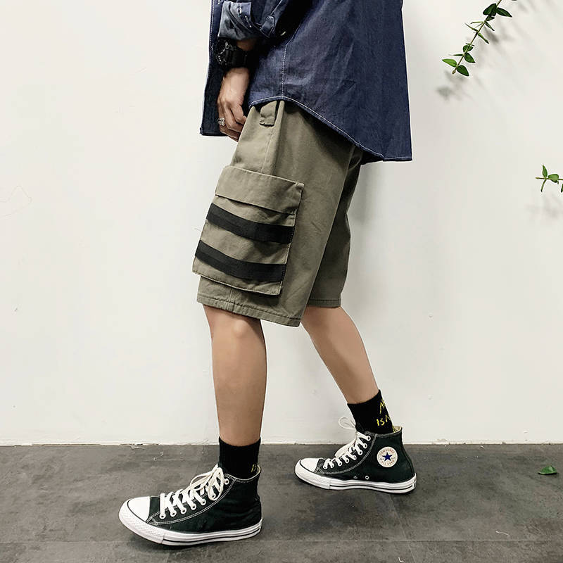 

2021 New Homens Cinta Fivela Lateral Zper Bolso Folgado Carga Vero Hip Hop Streetwear Casual Curtas Shorts Calas Masculinas 94qw