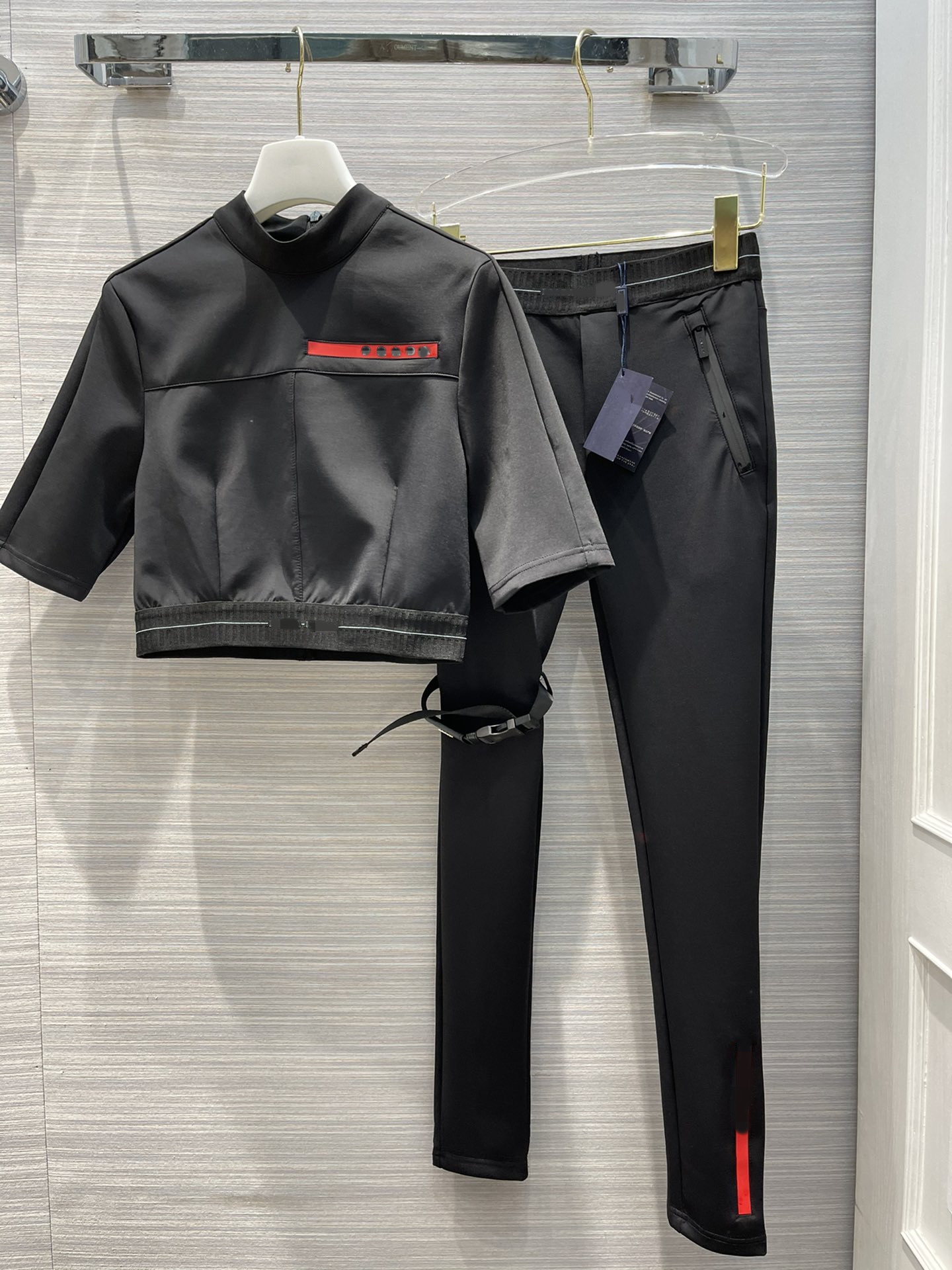 

2021 Stand Collar Long Sleeve Print Coat And Long pants Brand Same Style 2 Pieces Sets Women 0314-13, White