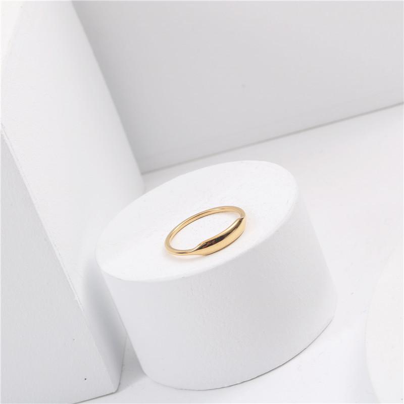 Wedding Rings INSCHIC 2021 Korean Fashion Rose Golden Simple Thin Little Finger For Women Girls Stainless Steel Glossy Engagement Ring-image-711432359