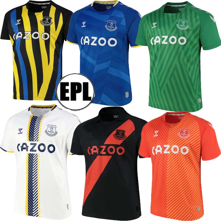

21 22 Everton FC Soccer Jersey Home away Black orange blue white 2021 2022 JAMES 19 KEANE 5 ALLAN 6 SIGURDSSON Football shirt training wear Goalkeeper, Black;red