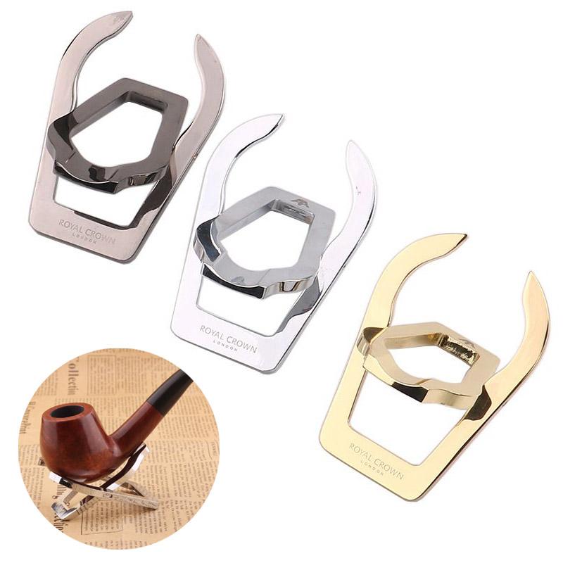 

Foldable Tobacco Pipe Stander Stainless Steel Pipes Support Base Single Holder Smoking Accessories For Smokers Gift