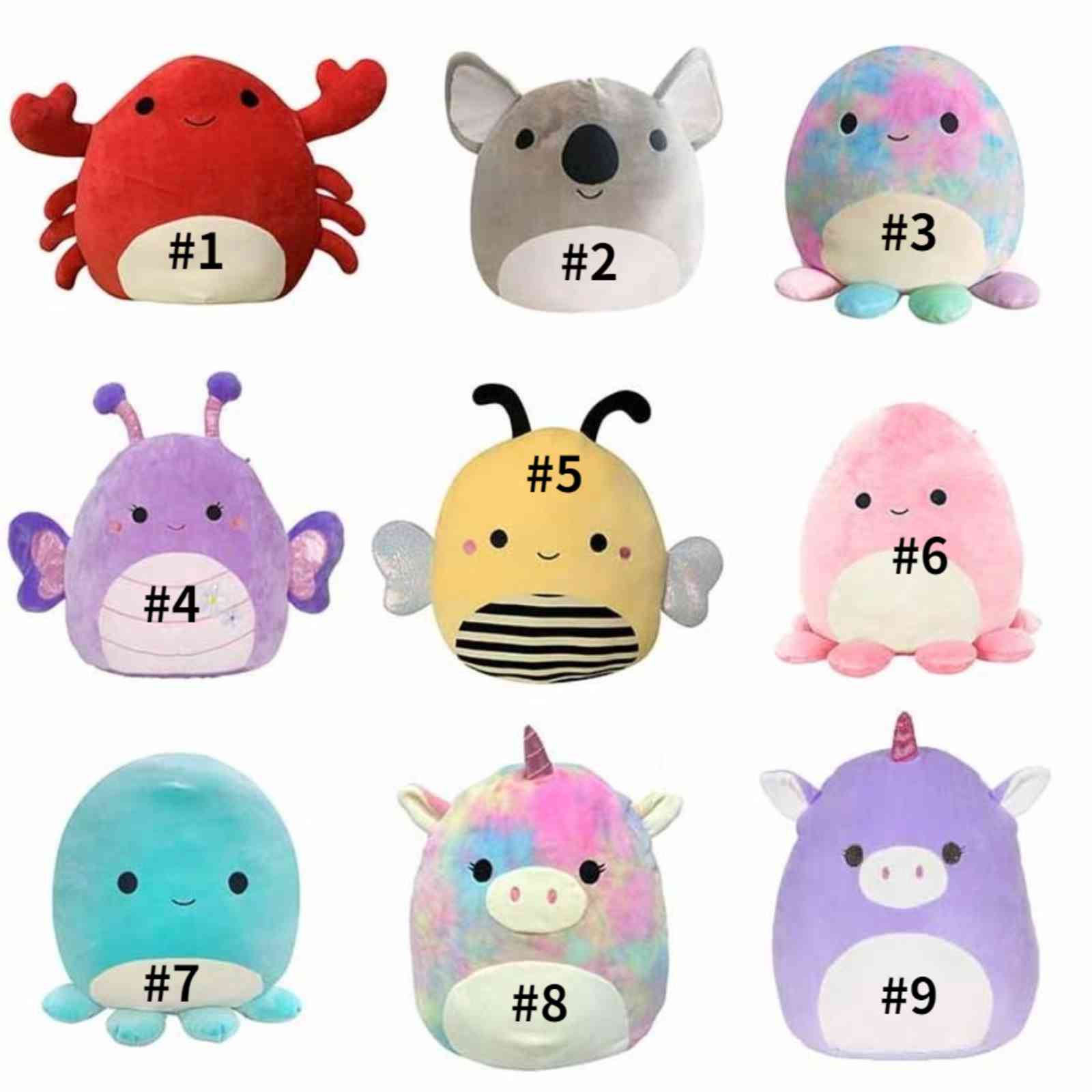 

20cm Cartoon Animals Squishmallowing Unicorn Panda Dinosaur Pillow Plush Toys Soft Stuffed Kawaii Plushie Dolls for Kids Gifts, Random color