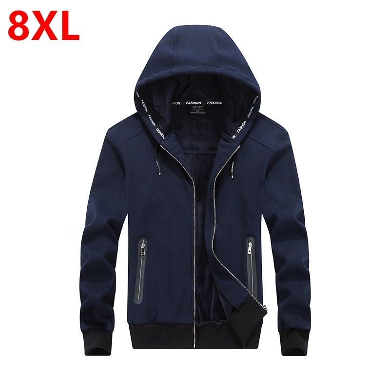 

2021 New 2021new Winter Hooded Men with Cashmere Warm Hoodie Fleece Big Size 8xl Men's Oversized Plus Veet Thickening 7xl 5xcm, Blue