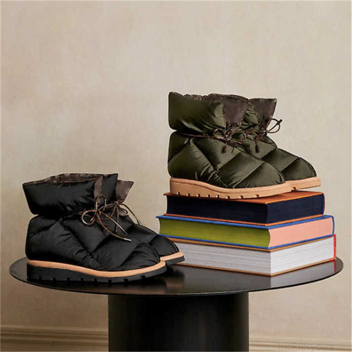 

2022 Women Designer Pillow Comfort Ankle Boots Lady Fashion Soft Down Flat Shoes Waterproof Nylon Upper Winter Snowfield Boot Size Eur 35-42, Don't buy it