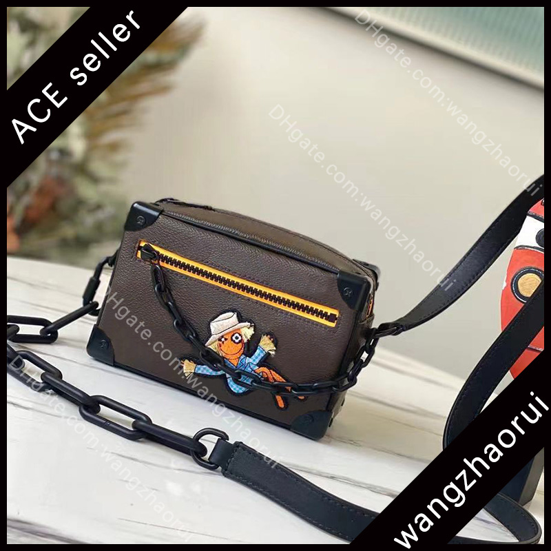 

Top quality mini men cross body bags mens shoulder bag genuine leather messenger bagss fashion chain sling bag1 with box A005, M80033