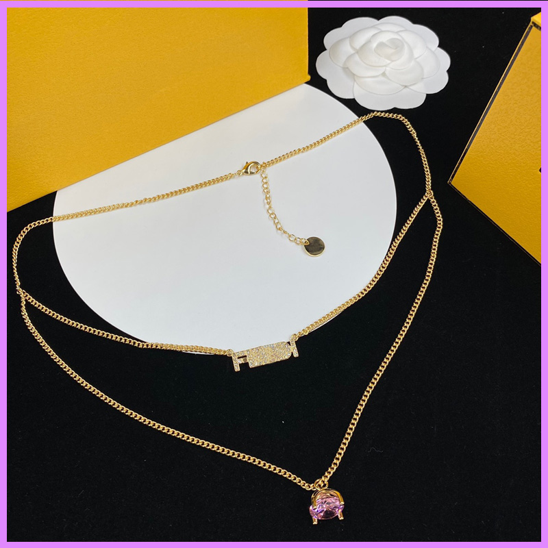 New Street Fashion Chain Necklace Womens Designer Jewelry Gold Letters Necklaces With Diamonds Ladies Accessories For Party D223093F-image-756226779