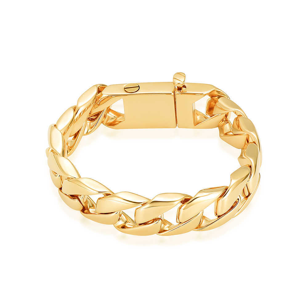 

Cremation Bracelet for Ashes Stainless Steel Gold Color Link Chain Memorial Human Pets Urn Bangle Men's Charm Jewelry Q0720