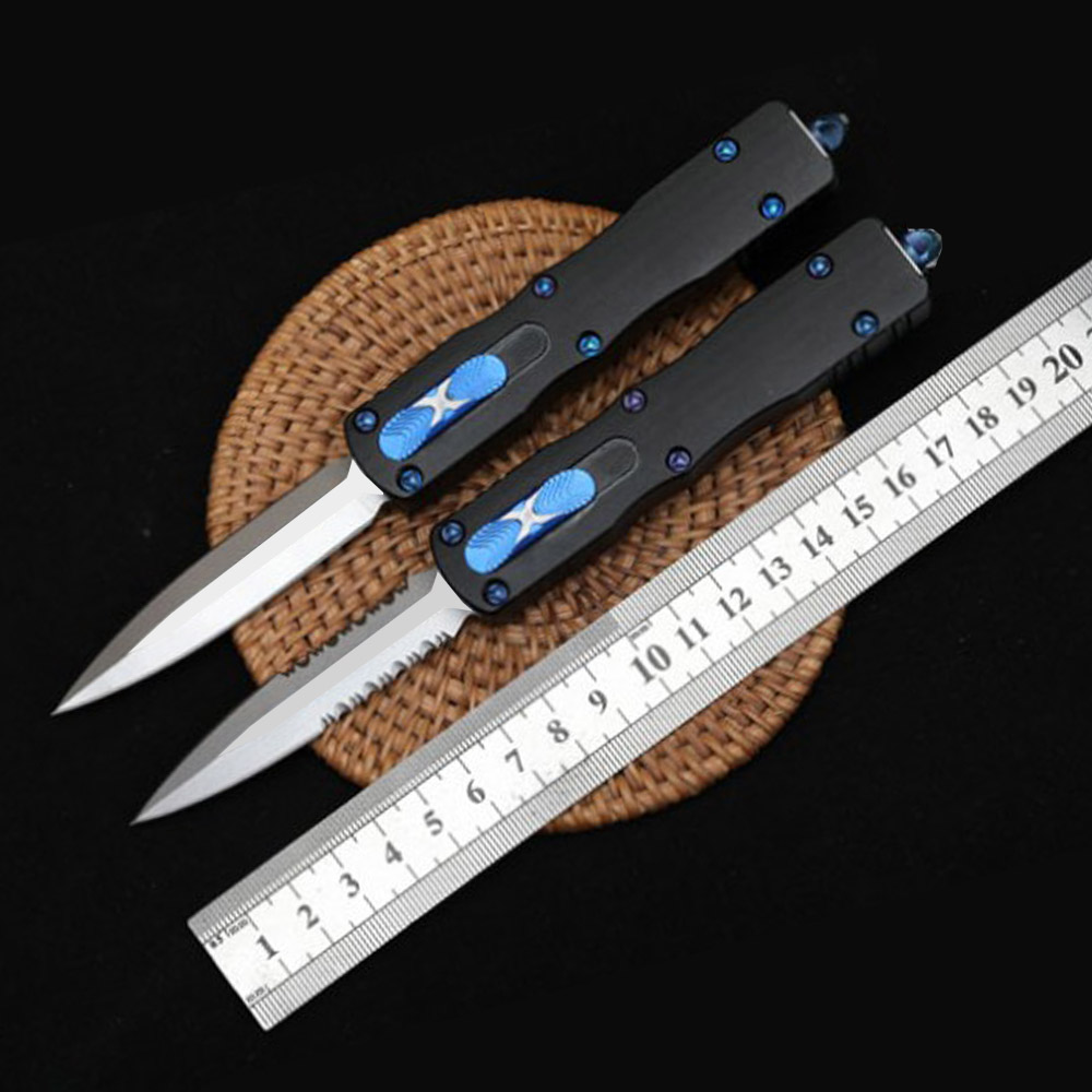 

New Arrival Dragon Double Action Automatic knife ELMAX Blade T6061 Aviation Aluminum Handle Outdoor Tactical Pocket Knives