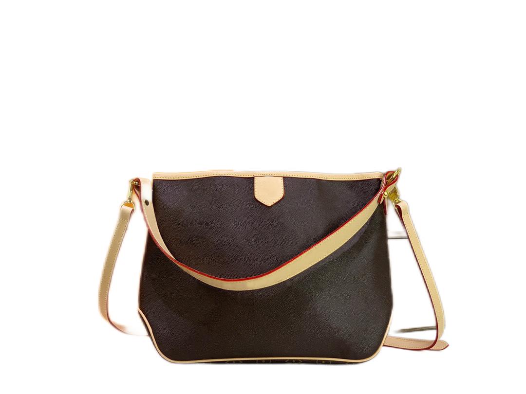 

Classic High Quality Fashion Luxurys Designers totes purses Delightful MM GM size Tote handbags Women Shopping Handbag Mono Shoulder #40352, Beige flower