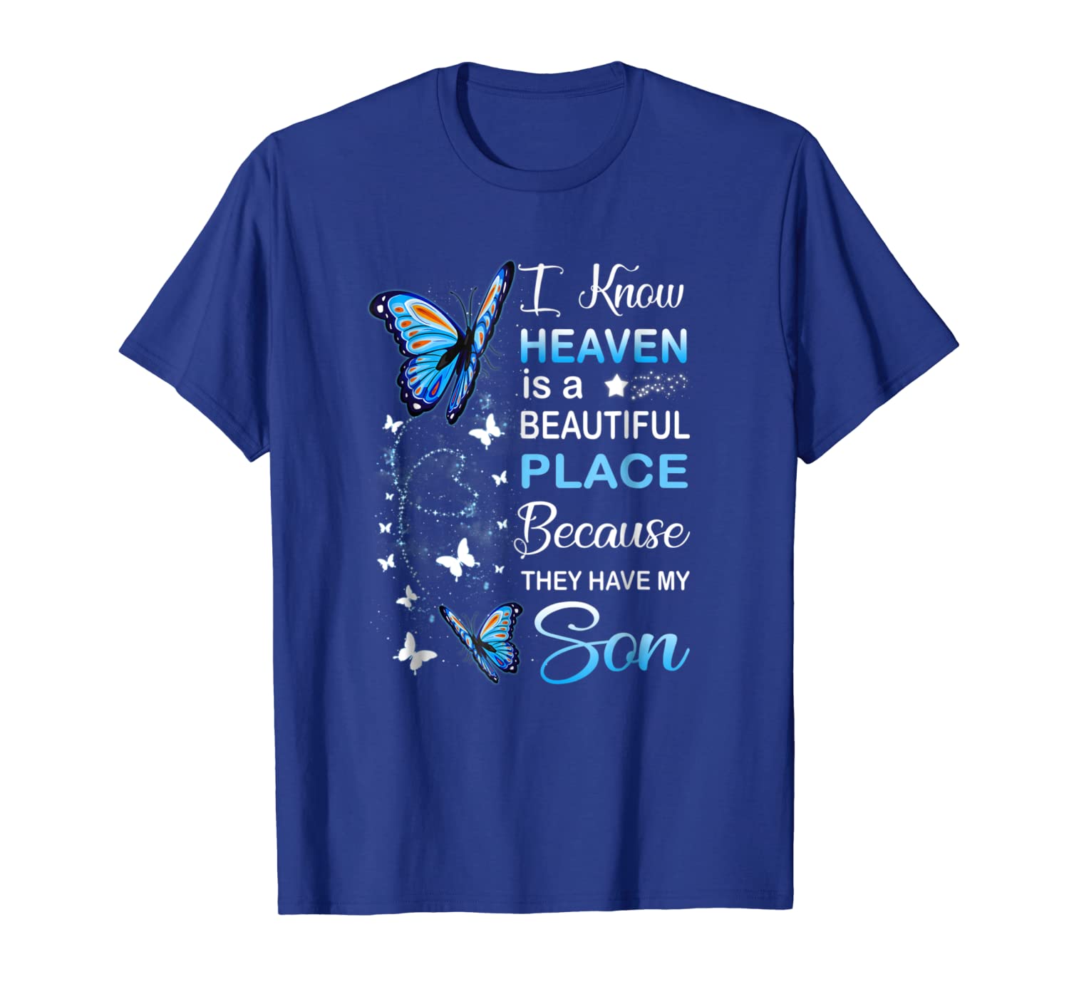 

son guardian angel in heaven t-shirt - son t-shirt, White;black