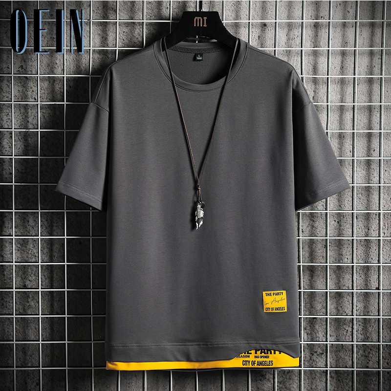 

Fashion Brand Hip Hop Men T-Shirts Summer 's T Shirt Casual Solid Tshirts Street Clothing Tee Shirts Tops 210608, Black 3770