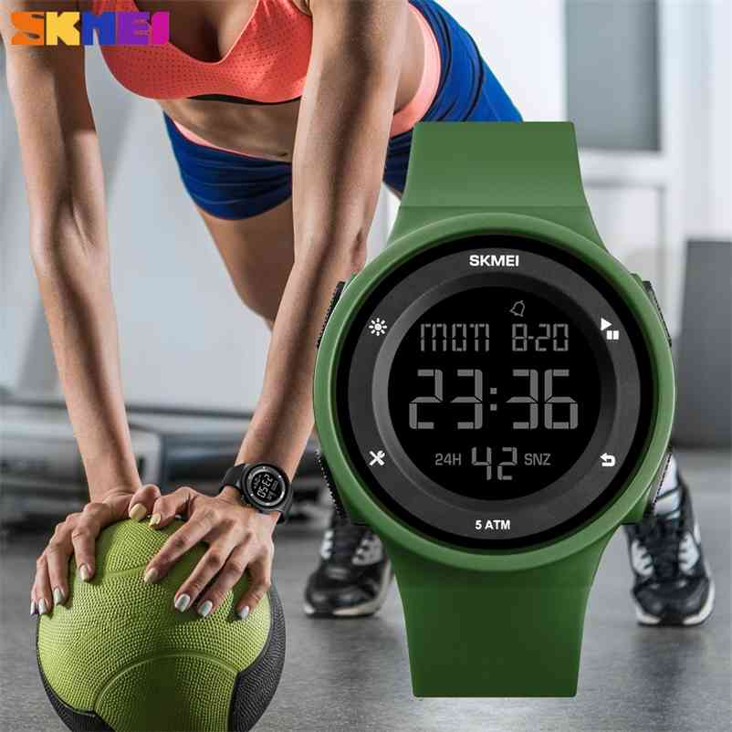 

SKMEI Women's Outdoor Sports Electronic Watches Luxury Ladies Wristwatch LED Digital 50m Waterproof Clock Watch Relogio Feminino 210616, Blue