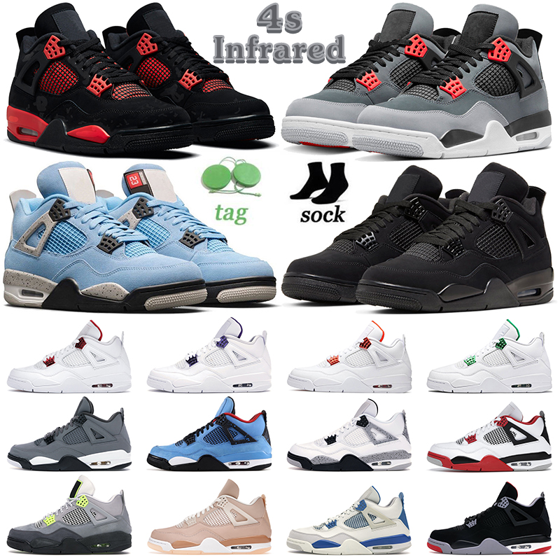 

Hotsael 4 4s Jumpman Basketball Shoes For Men Women Infrared Fire Red Thunder Black Cat Bred Motosports University Blue White Oreo Mens