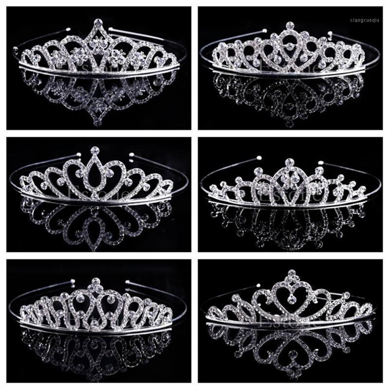 

Wedding Bridal Princess Austrian Crystal Tiara Crown Veil Hair Accessory For Girls Children Jewelry Drop Ship Clips & Barrettes, Golden;silver