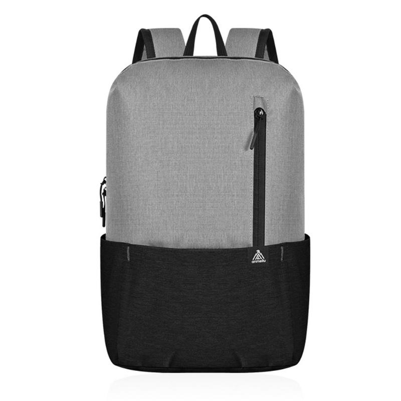 

Backpack Men Women Fashion Large Capacity Zipper Casual Travel Waterproof Sports Adjustable Strap Solid Ultralight Shoulder Bag, Gray