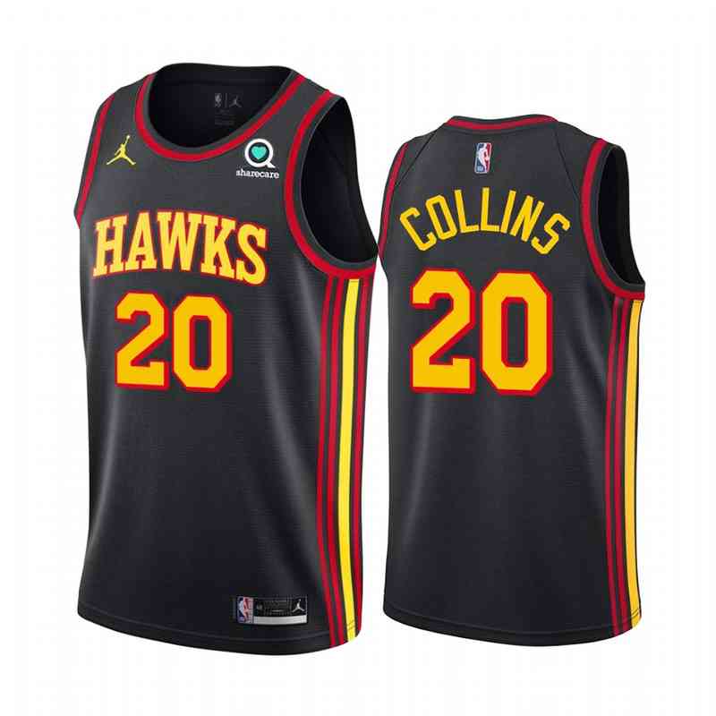 

Sublimation Men's Black #20 John Collins 2020-21 Statement Edition Jumpman Black Jersey, Picture show