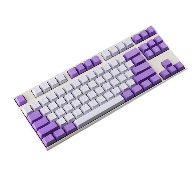 

Keyboards OEM Profile ANSI 61 87 104 Key Purple White Thick PBT GK61 Keycaps For Mechanical Keyboard GK61X GK61XS TKL Keychron GK87 GK87S