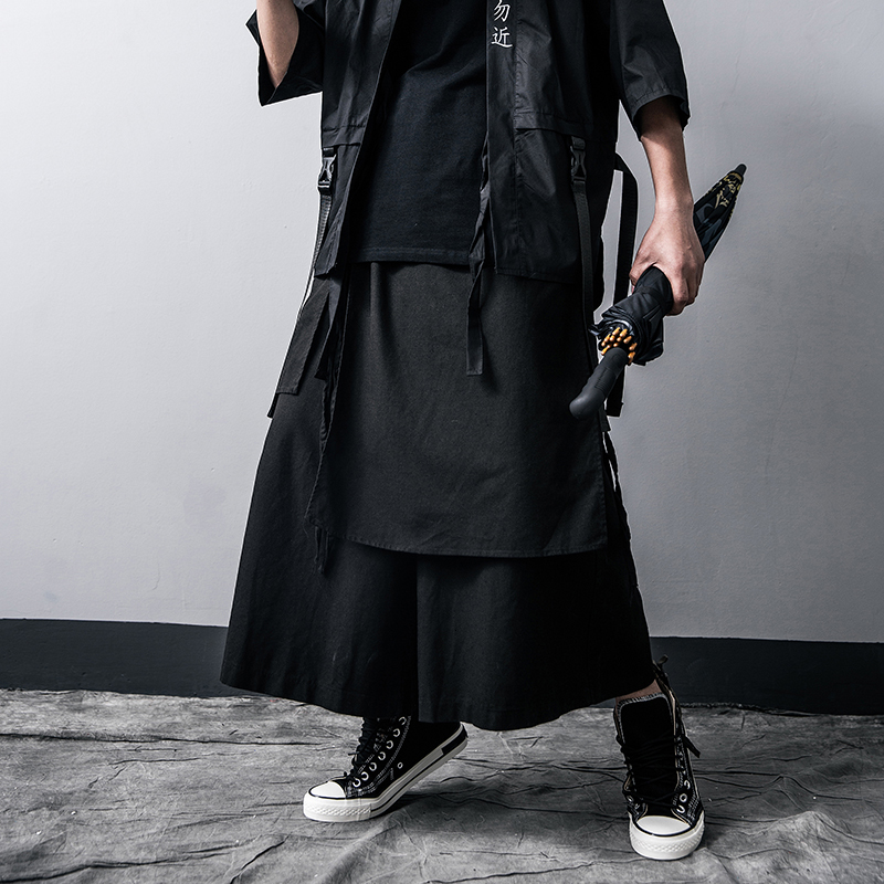 

2021 New Casual Baggy Hip-hop Trouser Dancing Wide Leg Gothic Style Men 4ldp, Black