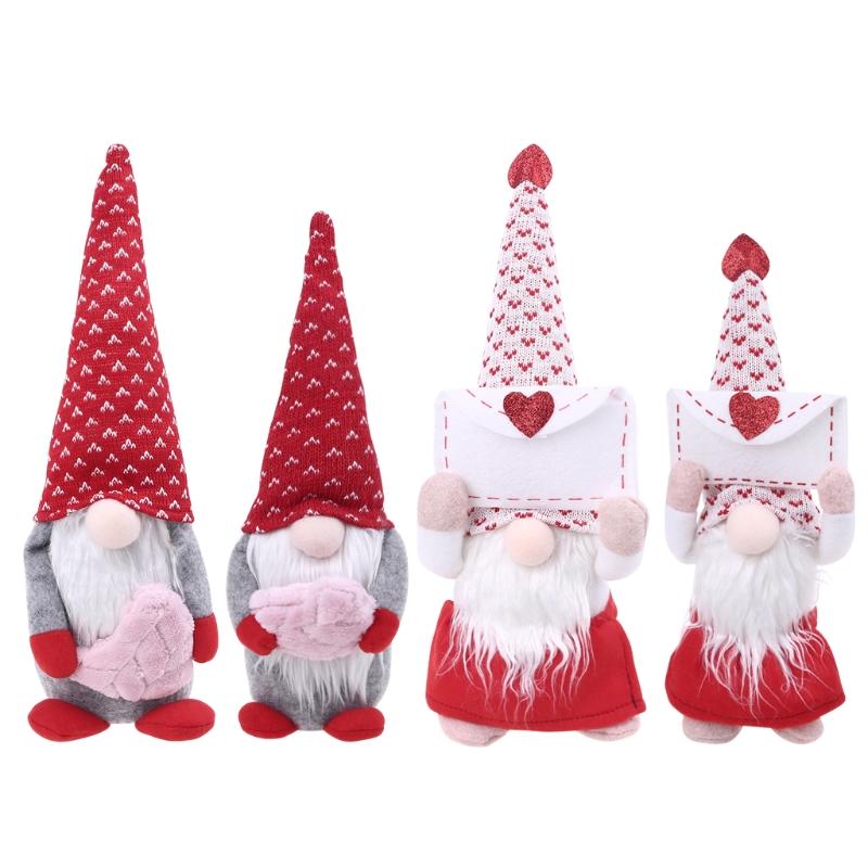 

Christmas Decorations Valentine's Day Love Heart Envelope Faceless Doll Gnome Plush Holiday Figurines Kid Toy Lover Gift