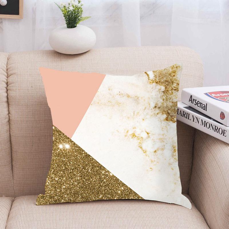 

Brief Marble Geometric Sofa Decorative Cushion Cover Pillow Pillowcase Polyester 45*45cm Throw Pillow Home Decor Pillowcover, H10