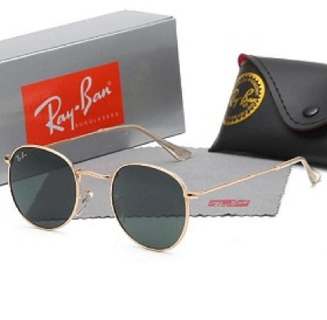 

High Quality New Ray Men Women Sunglasses Vintage Pilot Brand Sun Glasses Band UV400 Bans Ben Sunglasses With Box and Case 3447, White;black