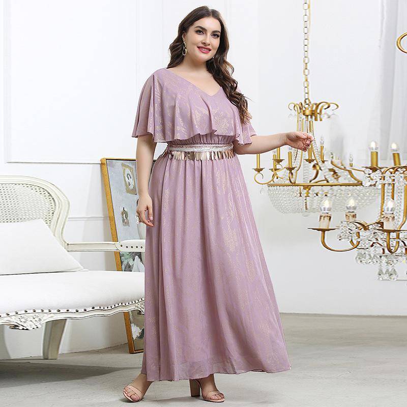 

Plus Size Dresses Women Dress For Abaya Year Romatic Falbala Pink Wedding Party Large, Black