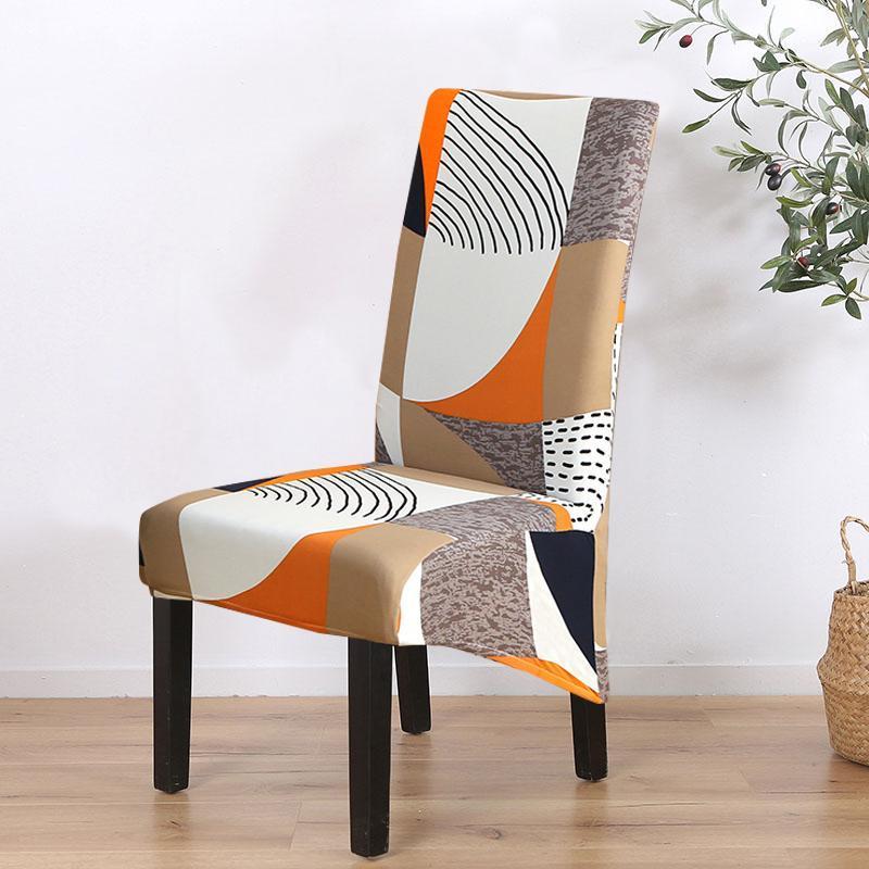 

Geometry XL Size Chair Cover Dining Elastic Covers Spandex Stretch Office Wedding Anti-dirty Removable 1/2/4/6pcs
