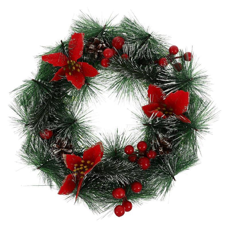 

Decorative Flowers & Wreaths 1pc Christmas Artificial Garland Festival Pendant Wreath Adorn