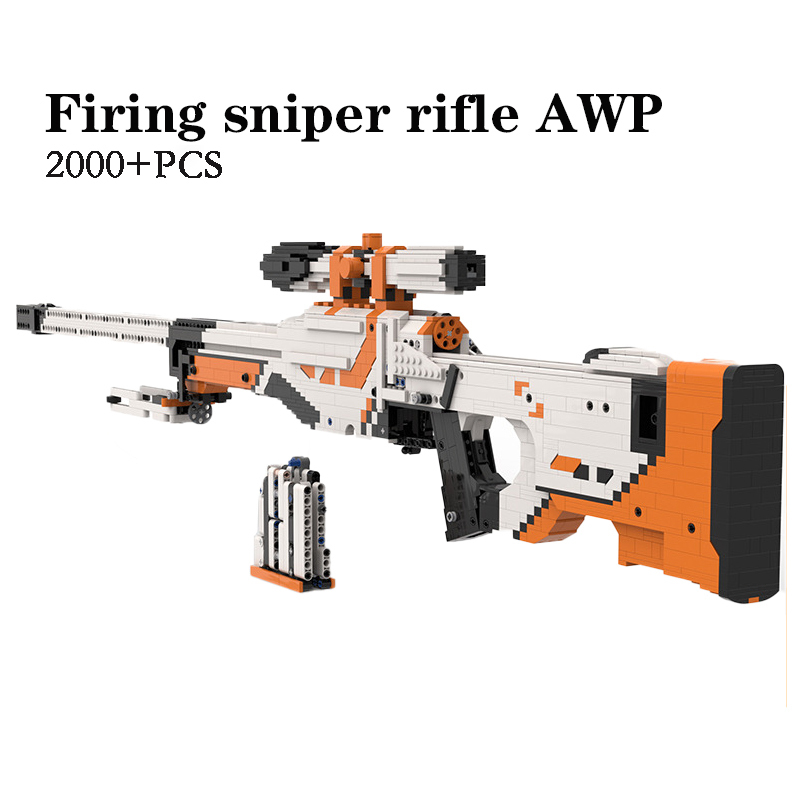 

2000+PCS Kid's Building Blocks Toys Gun AWP MOC Bricks Assembly Gun AWM Model Set Adult High Difficulty Sniper Rifle Toys