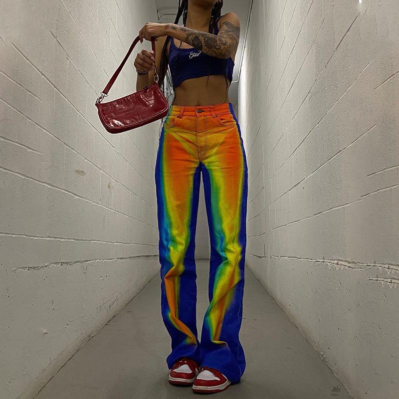 

Women's Pants & Capris Fashion Muti Color Loose Unique Design For Explosion Attractive Personalise Straight-Leg Going Out Streetwear, Black;white