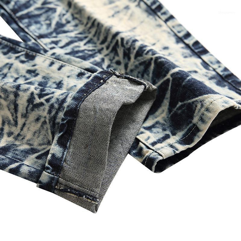 

Men's Jeans Gersri European American Style Mens Fashion Luxury Denim Trousers Hole Slim Straight Zipper Pants, 6011