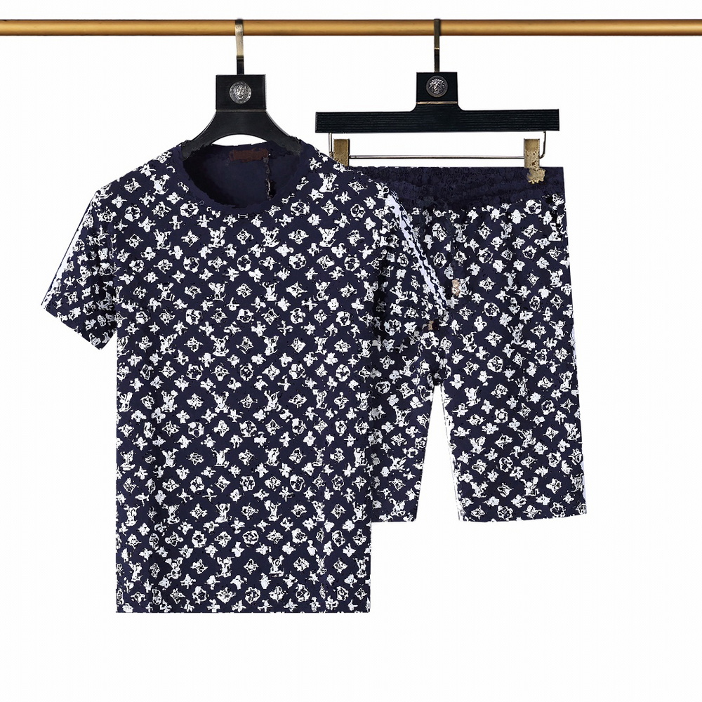 

Mens Tracksuits Summer shirt Set Fashion clothes Men printed casual suit o-neck summer T-shirt sports shorts