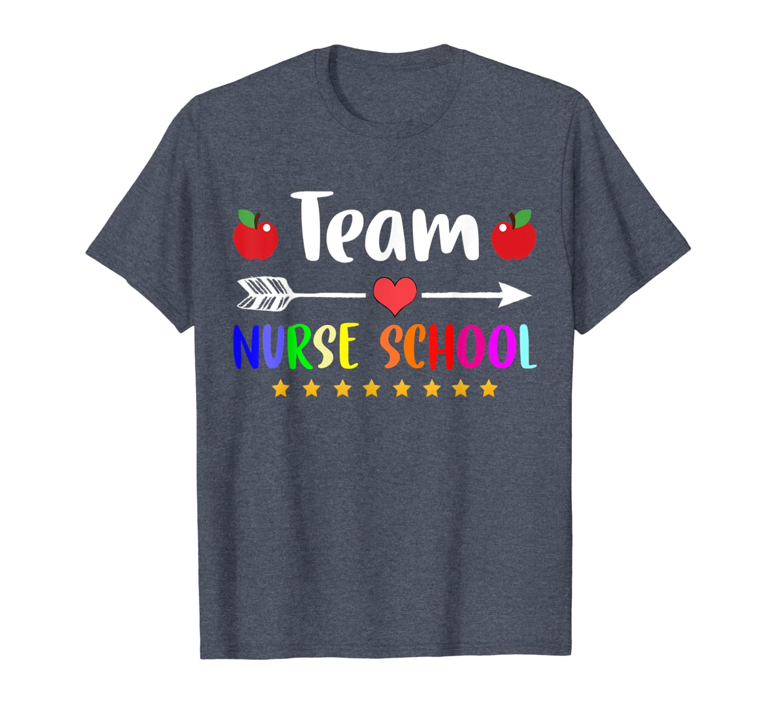 

team nurse school tribe heart funny back to school shirt, White;black