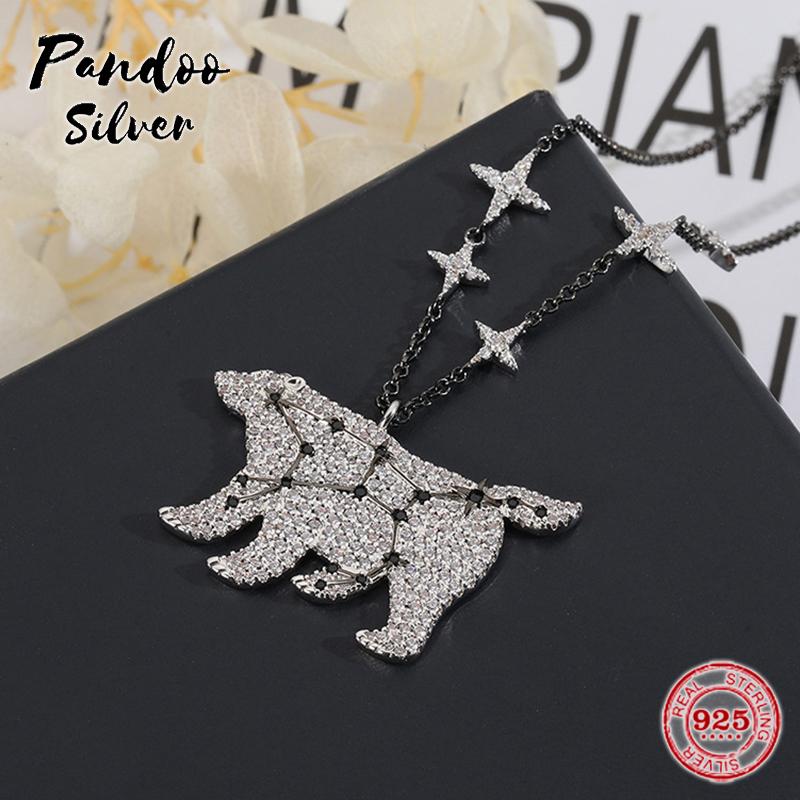 

Chains High Quality S925 Sterling Jewelry 1:1 Copy,Dark Grey Silver Great Bear Constellation Adjustable Necklace,Great Ring Gift