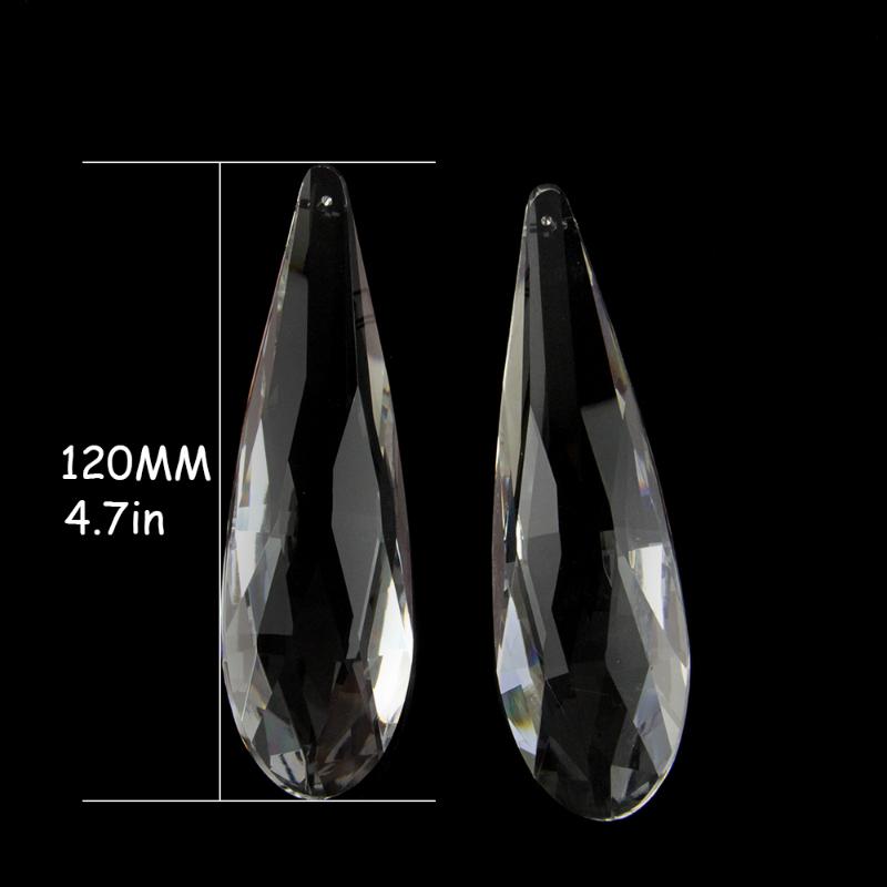 

120mm 6pcs Long Mesh Shape Clear Crystal Prism Pendants Crystal Lamp Decor
