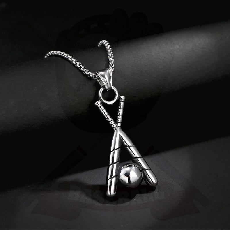 

Pendant Necklaces European American Men Baseball Necklace Exquisite Jewelry Fashion Cool Young Students Trend Chain Stainless Steel Metal